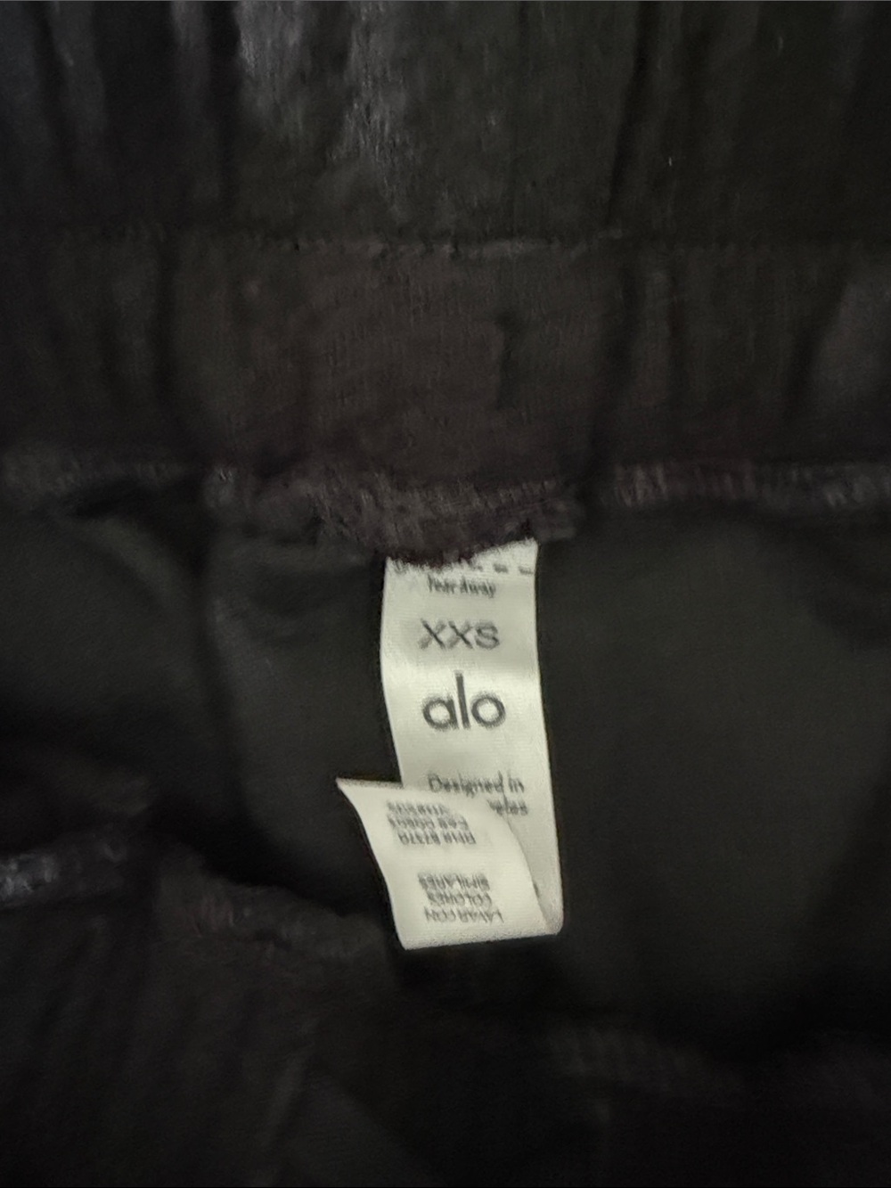 ALO Yoga Black Relaxed cotton light weight textured pant - Picture 2 of 3